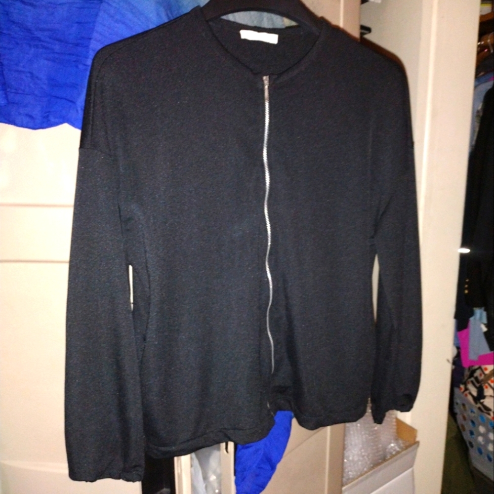 Zara Black Zip Up Cardigan Light Jacket❗Last Chance To Buy‼️